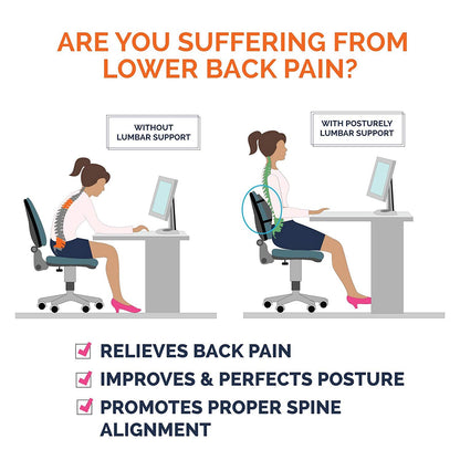 2Pc Memory Foam Lumbar and Seat Cushions Set for Orthopedic Pain Relief Helps Sciatica Non Slip Seat