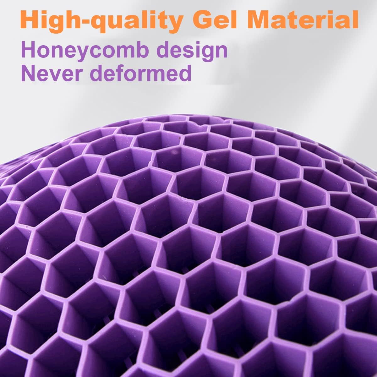 Gel Seat Cushion for Office Chairs, Car Seat Cushion for Long Sitting, Wheelchair Pads for Tailbone Pressure Relief Butt & Back Pain (Purple/Black) (ZD020)