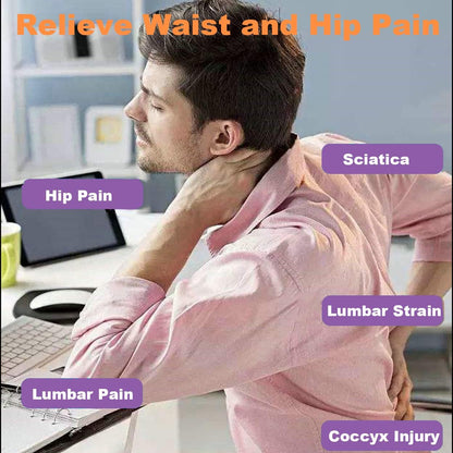 Gel Seat Cushion for Office Chairs, Car Seat Cushion for Long Sitting, Wheelchair Pads for Tailbone Pressure Relief Butt & Back Pain (Purple/Black) (ZD020)