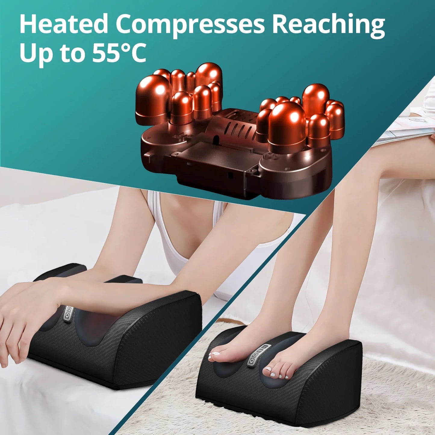 Foot Massager Machine with Heat, Deep Tissue Massager for Foot Massage and Calf Massage, Gifts for Mom & Dad