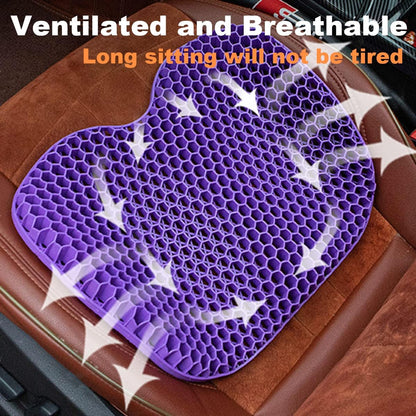 Gel Seat Cushion for Office Chairs, Car Seat Cushion for Long Sitting, Wheelchair Pads for Tailbone Pressure Relief Butt & Back Pain (Purple/Black) (ZD020)